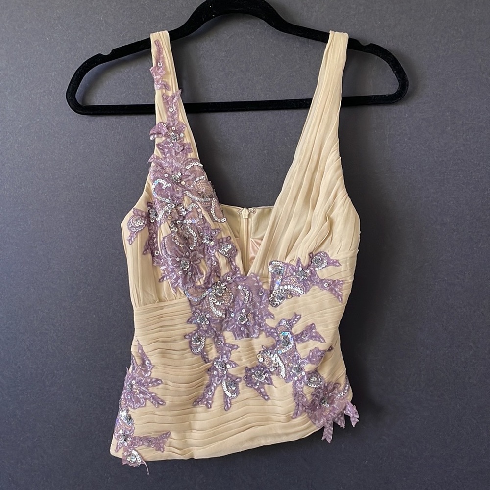 NWT Mandalay Sexy Feminine Sequin and Lace Low Cut Fairytale Crop Dress …